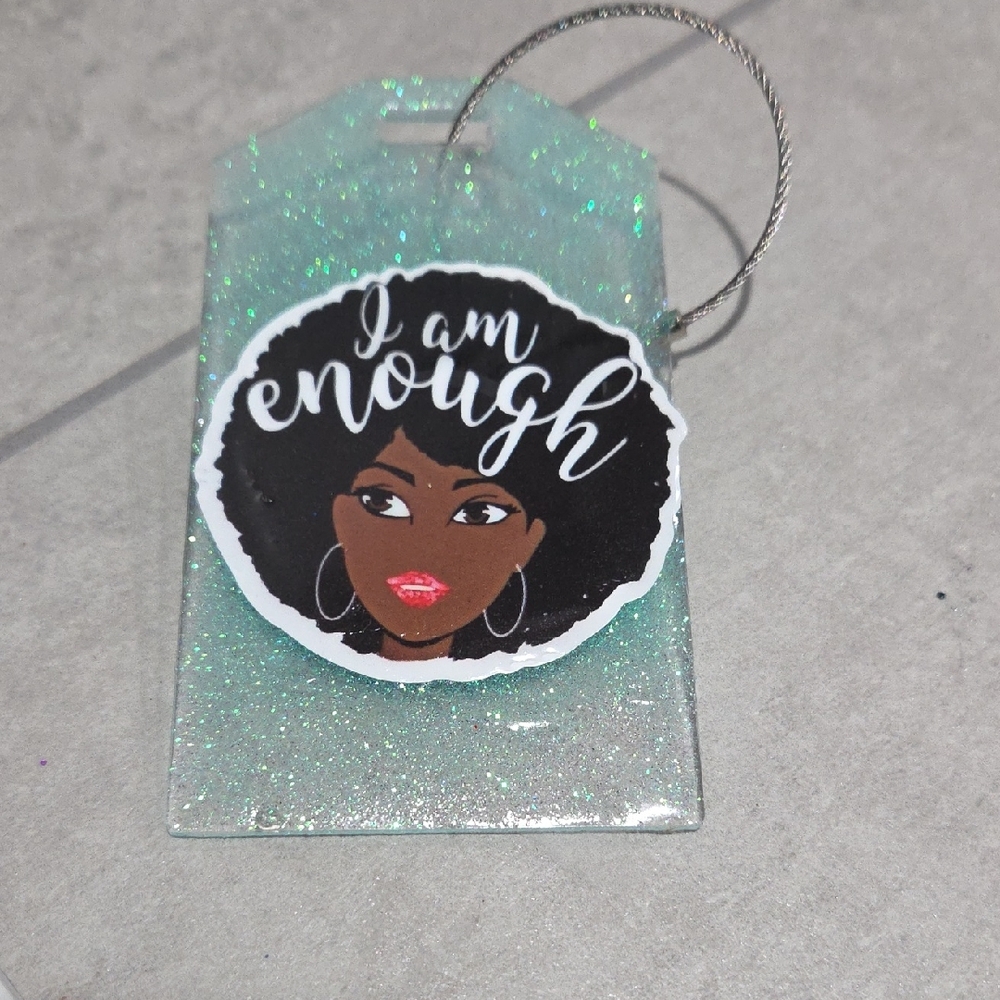 ✨️🧳🎒Glittery Green Luggage/Backpack Tag with Empowering Message